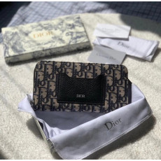Dior 30 MONTAIGNE 블루 Dior Oblique 자카드 ZIPPY 지갑 S5539