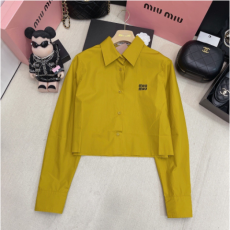 [23SS/당일] MIU MIU 미우미우 옐로우 크롭 셔츠