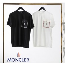 [남녀공용/2TYPE] MONCLER 몽클레어 로고패치 포켓 라운드 반팔 티셔츠 BD